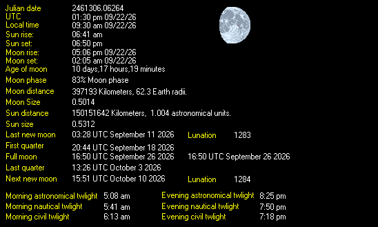 Moon Details from Weather-Display